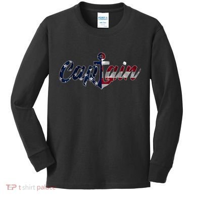Captain Sailing Boat Sailing Captain Kids Long Sleeve Shirt