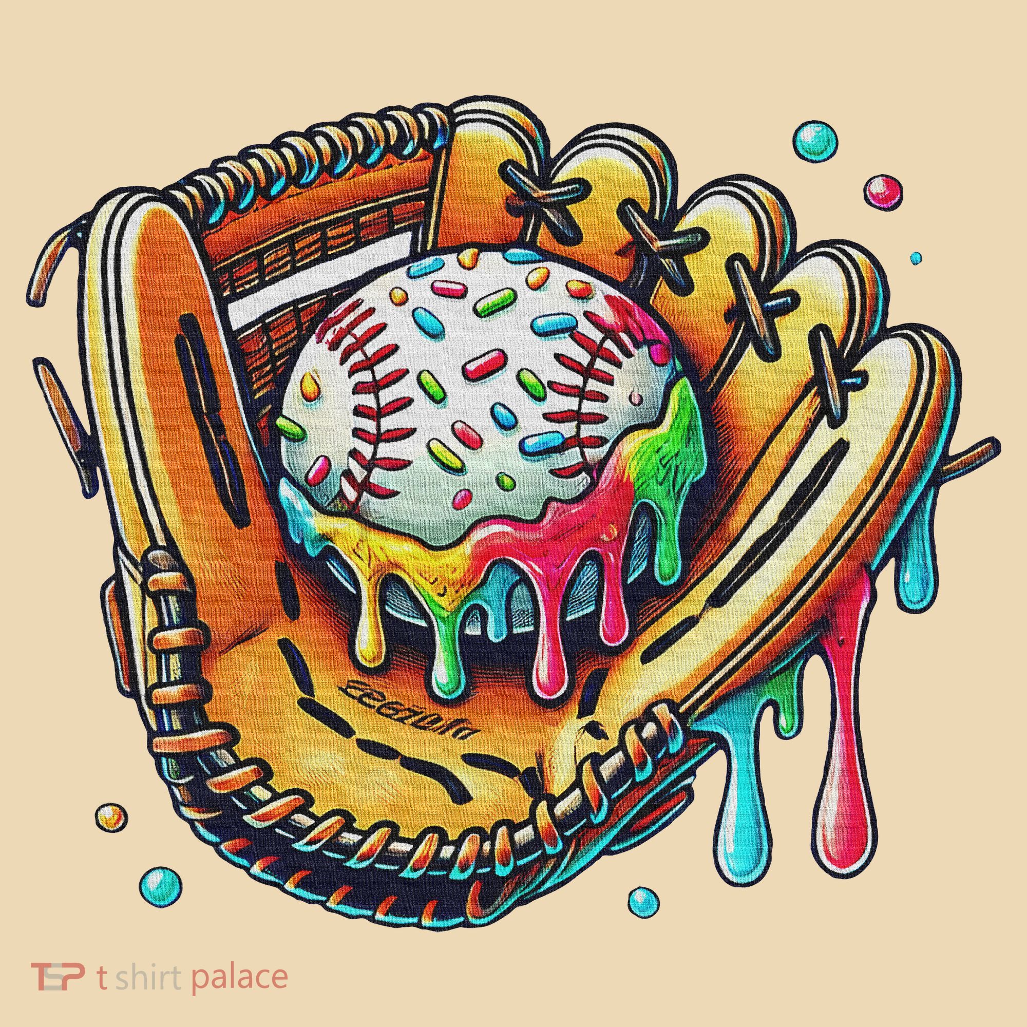Cool Sport Baseball Glove Drip With Sprinkles Drip Tote Bag