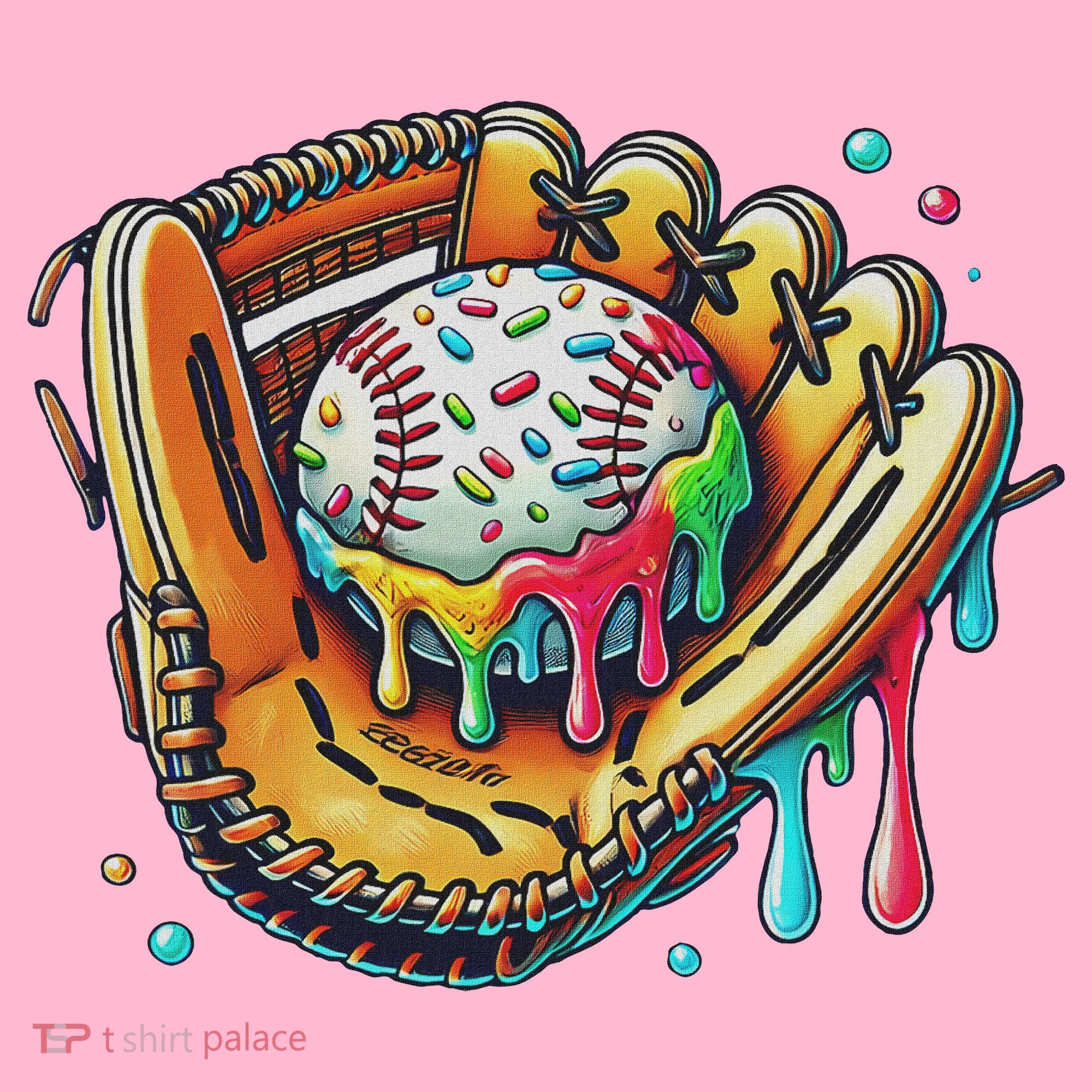 Cool Sport Baseball Glove Drip With Sprinkles Drip Coaster