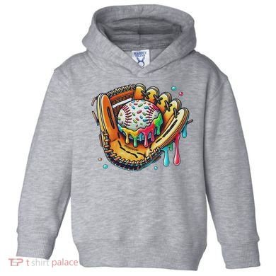 Cool Sport Baseball Glove Drip With Sprinkles Drip Toddler Hoodie