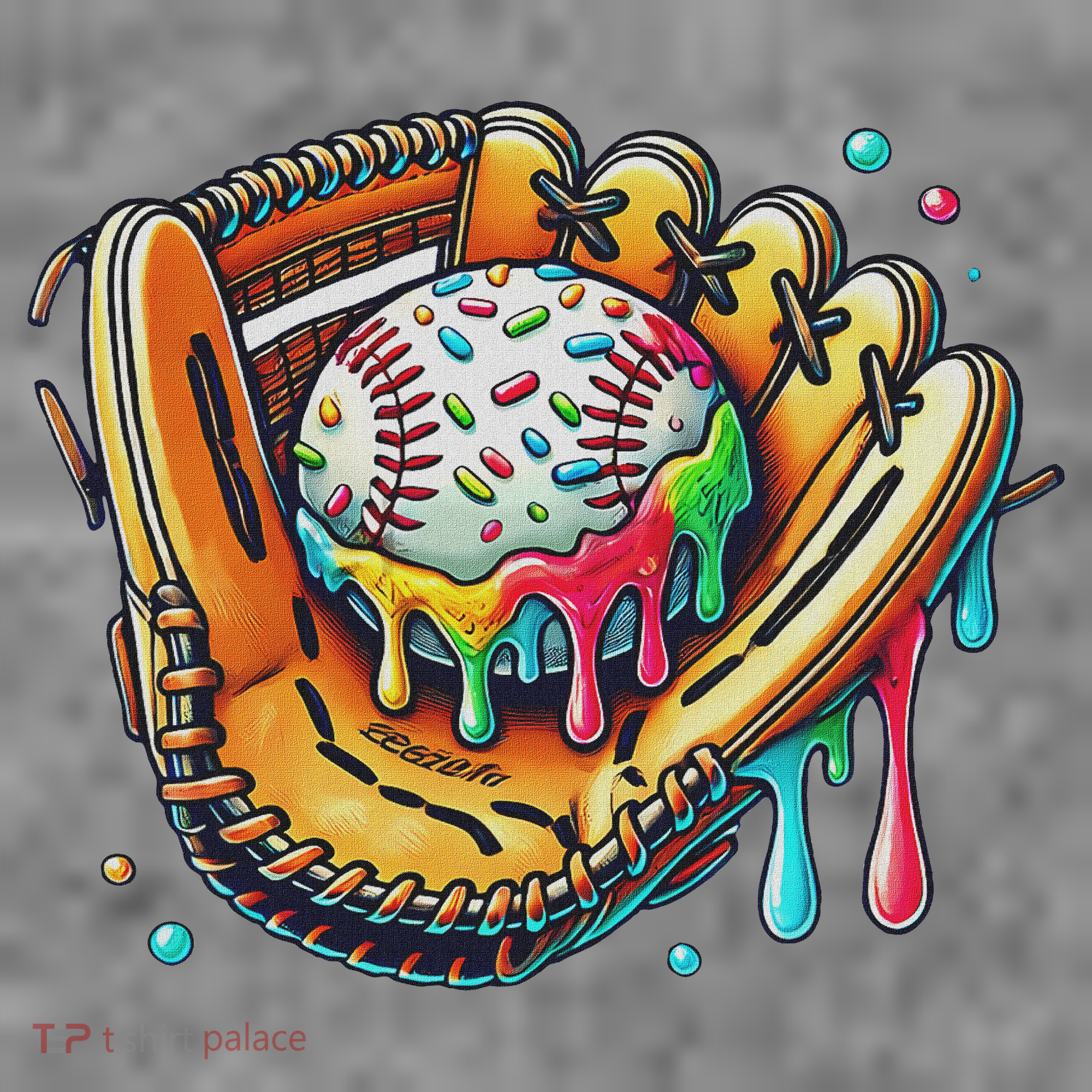 Cool Sport Baseball Glove Drip With Sprinkles Drip Toddler Hoodie