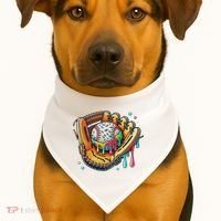 Cool Sport Baseball Glove Drip With Sprinkles Drip USA-Made Doggie Bandana thumb 1