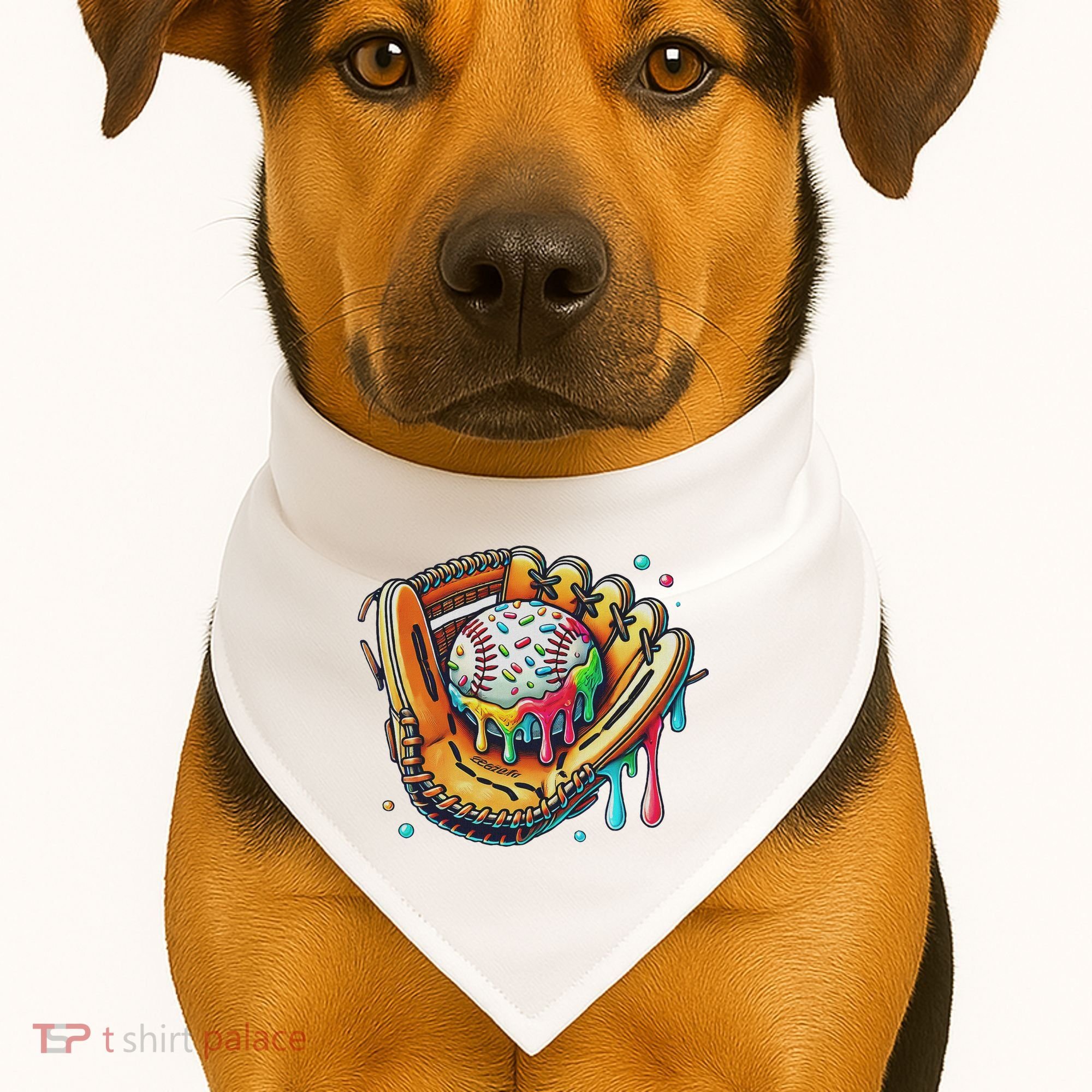 Cool Sport Baseball Glove Drip With Sprinkles Drip USA-Made Doggie Bandana