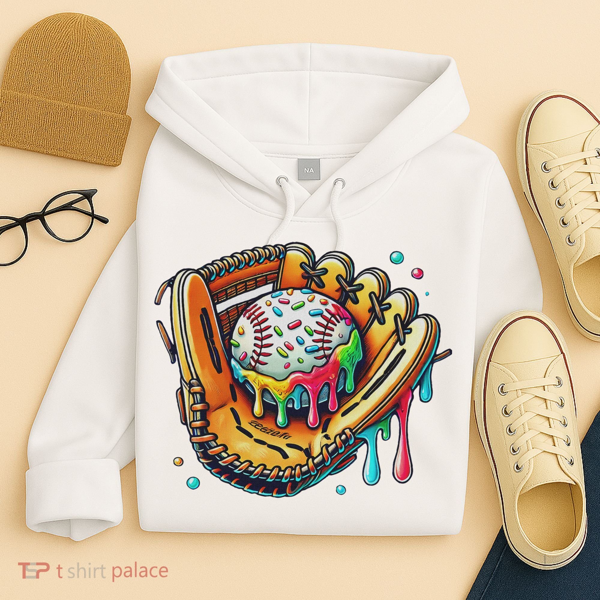 Cool Sport Baseball Glove Drip With Sprinkles Drip Hoodie