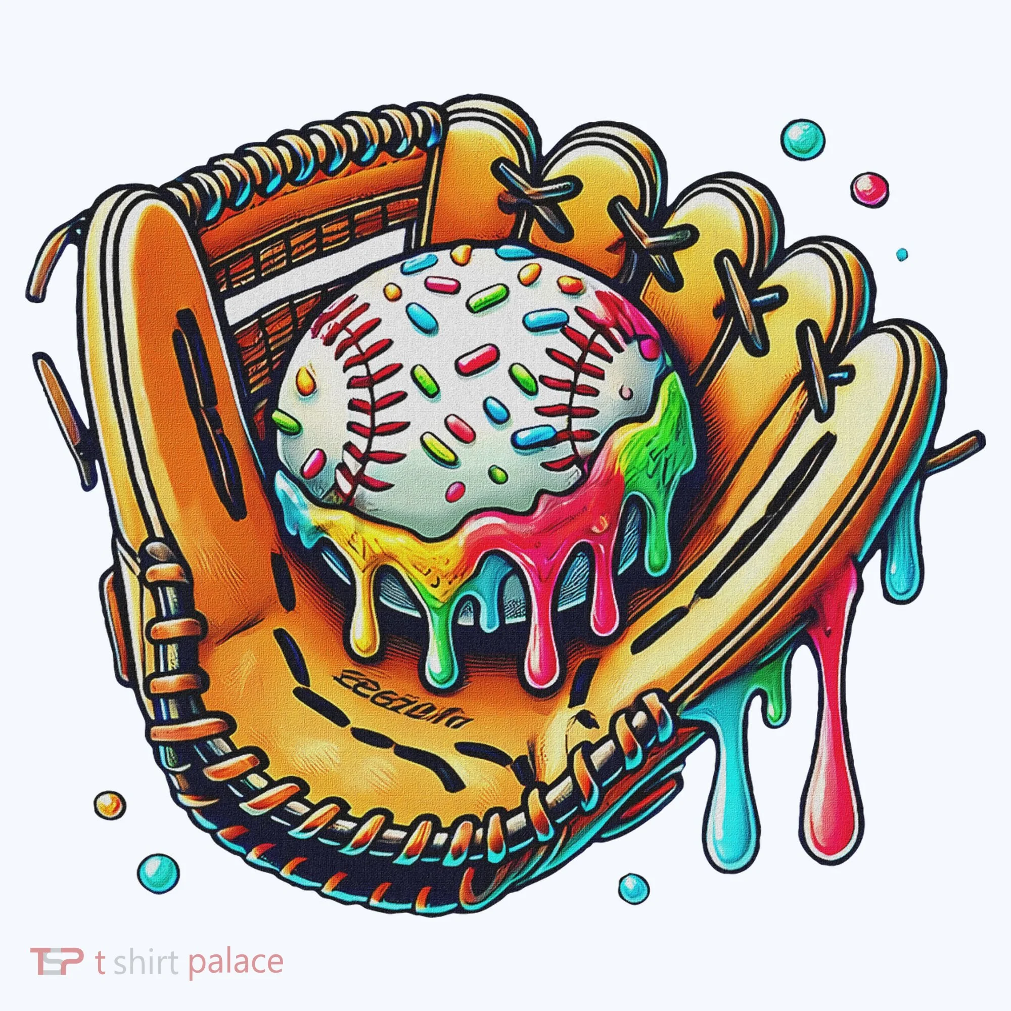 Cool Sport Baseball Glove Drip With Sprinkles Drip Button