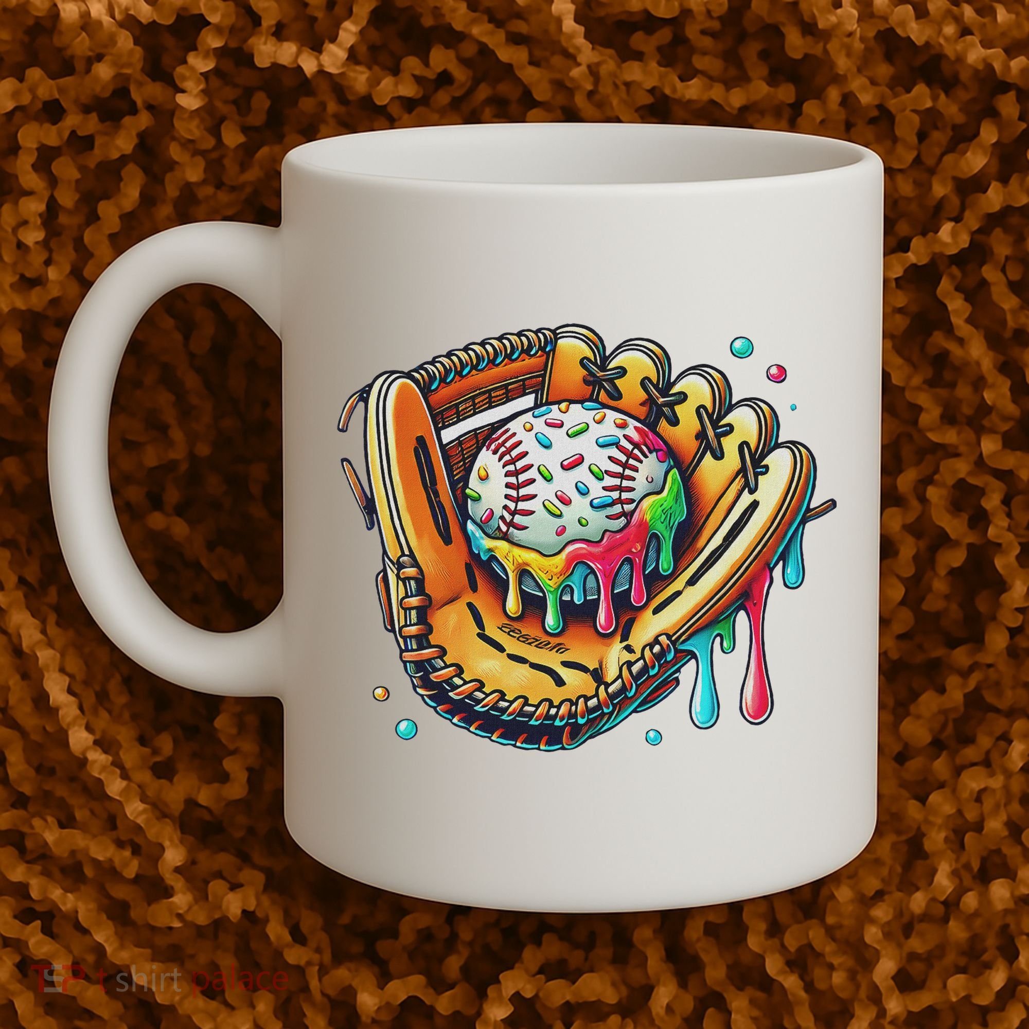 Cool Sport Baseball Glove Drip With Sprinkles Drip Coffee Mug