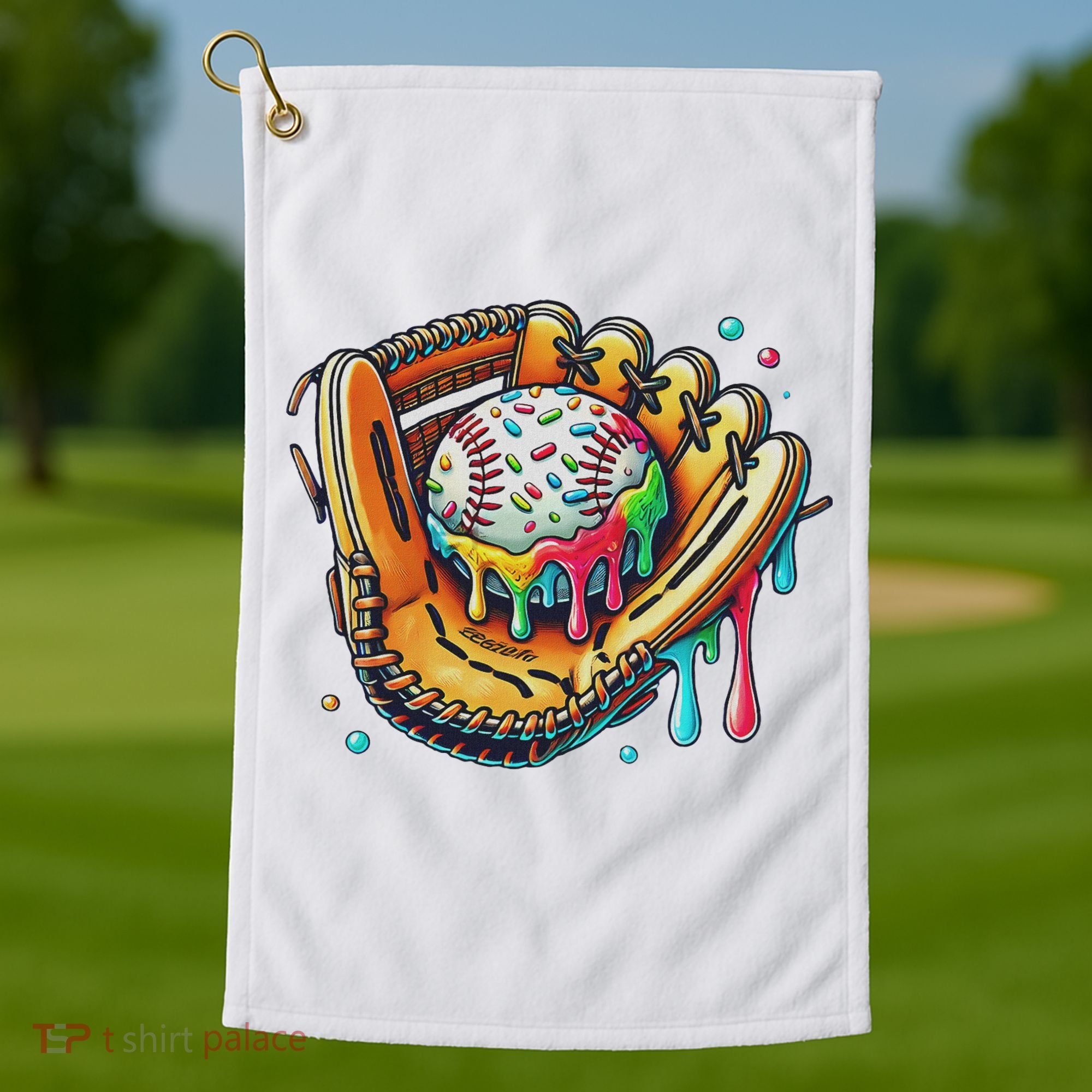 Cool Sport Baseball Glove Drip With Sprinkles Drip Golf Towel