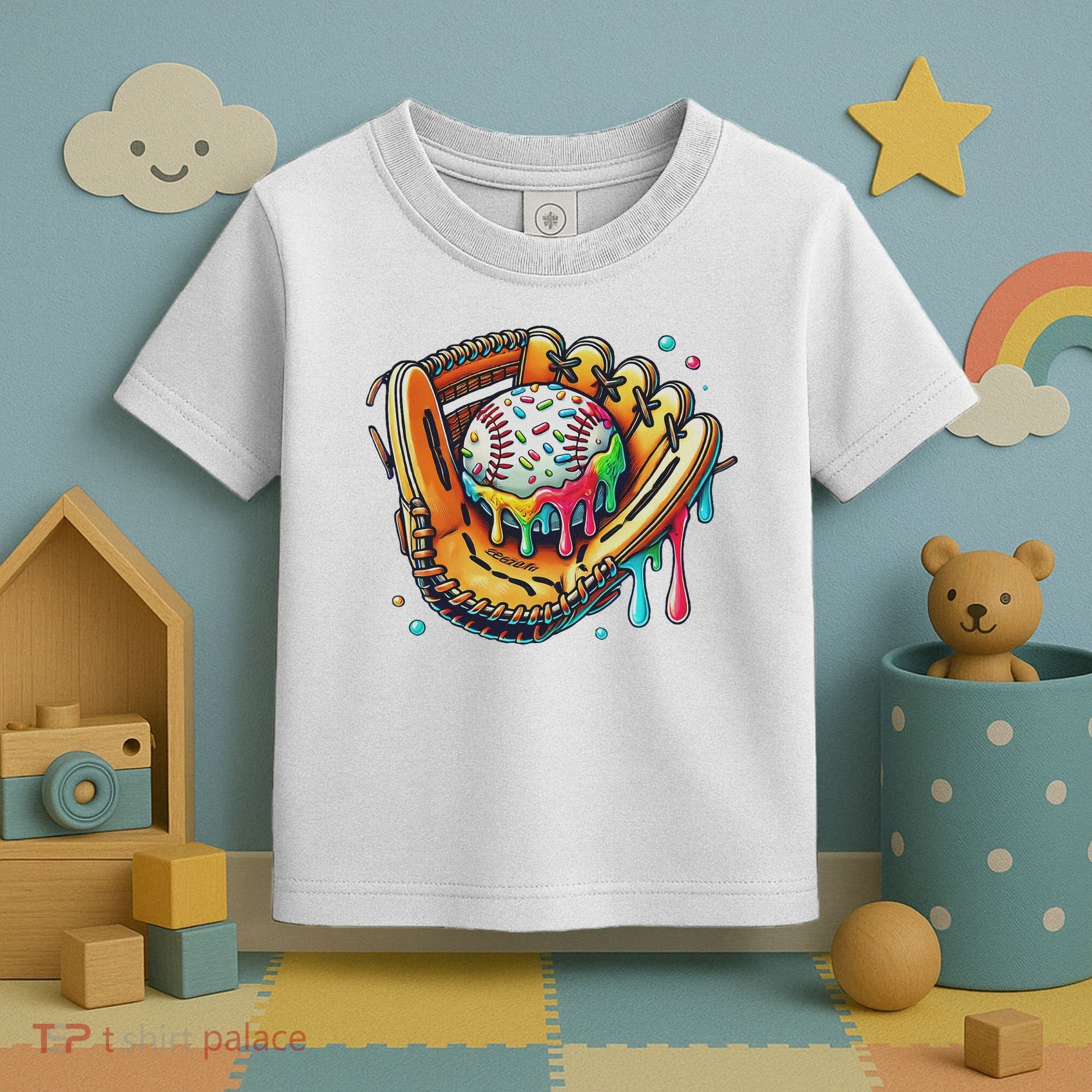 Cool Sport Baseball Glove Drip With Sprinkles Drip Toddler T-Shirt