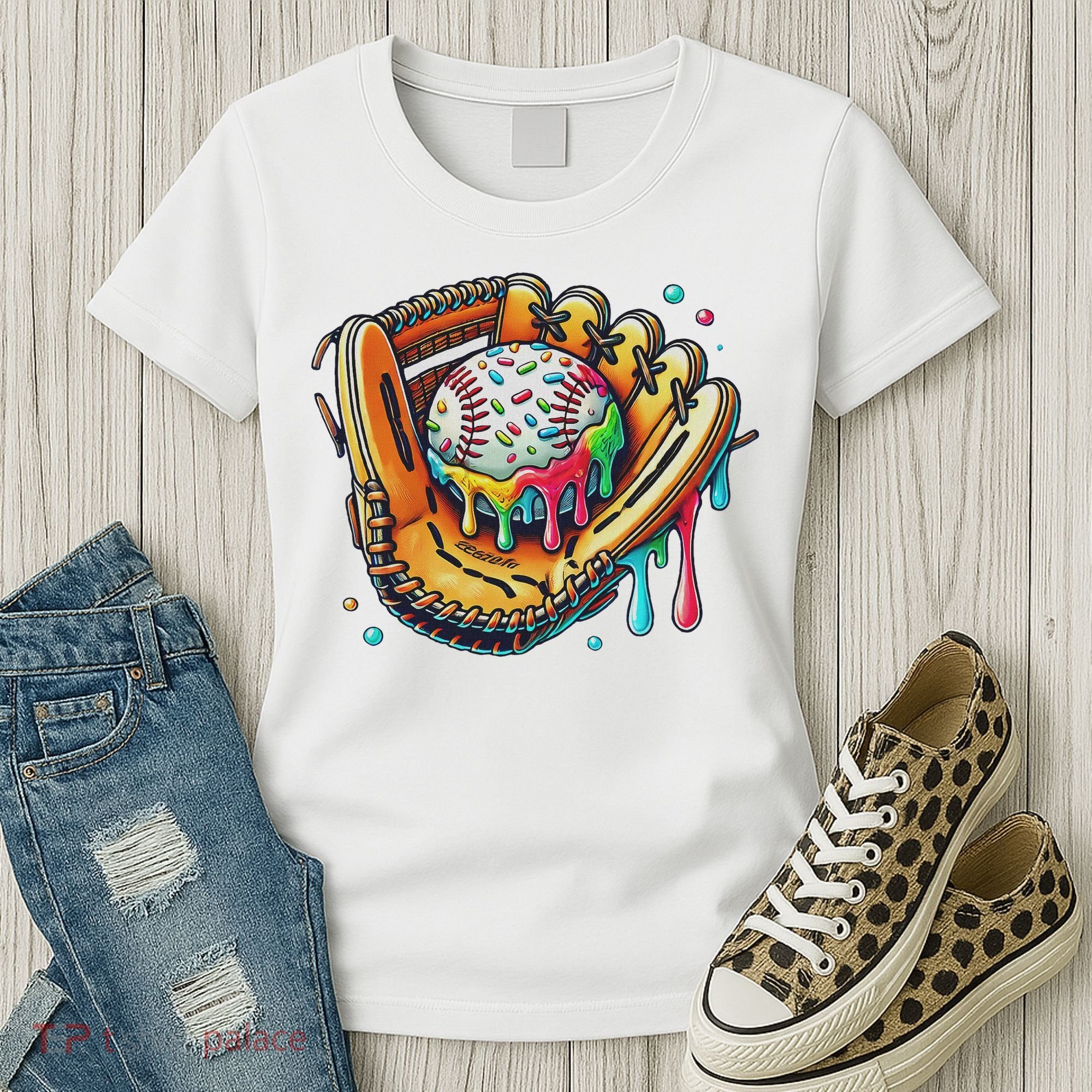 Cool Sport Baseball Glove Drip With Sprinkles Drip Women's T-Shirt