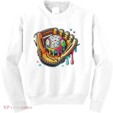 Cool Sport Baseball Glove Drip With Sprinkles Drip Kids Sweatshirt