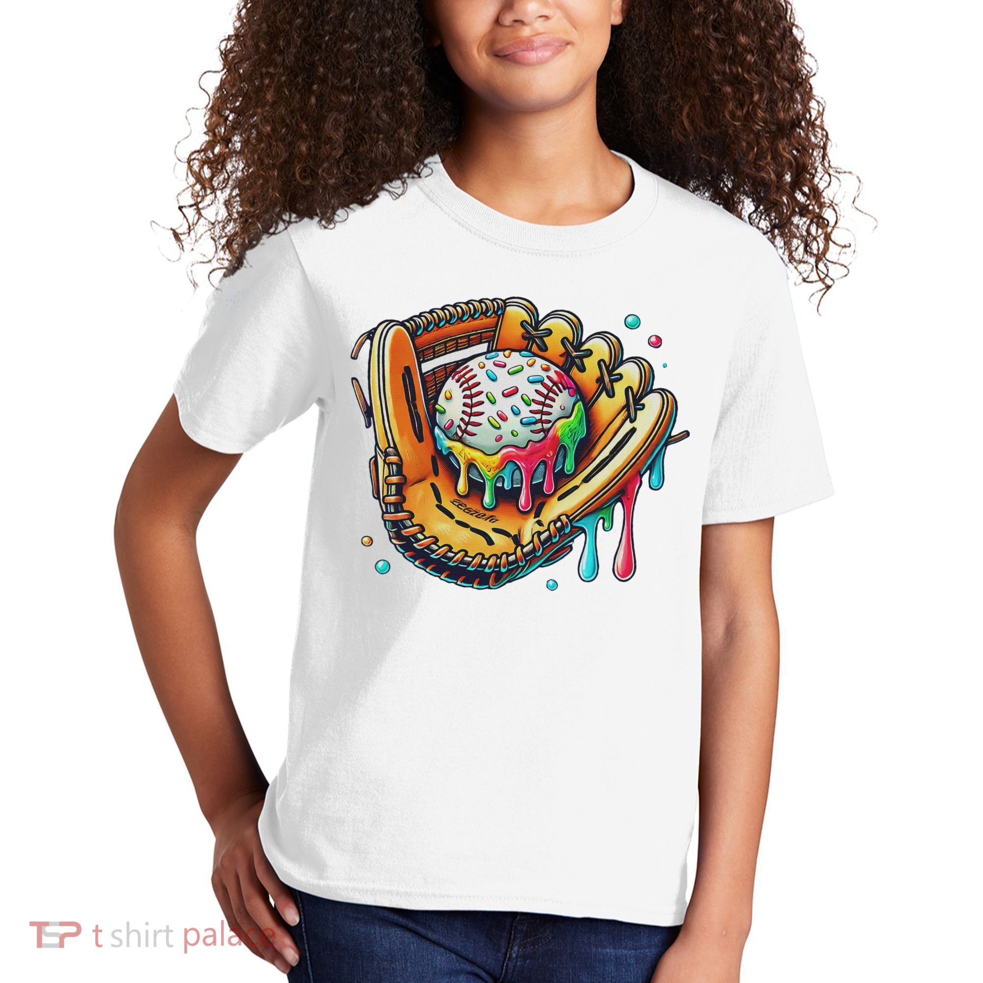 Cool Sport Baseball Glove Drip With Sprinkles Drip Kids T-Shirt