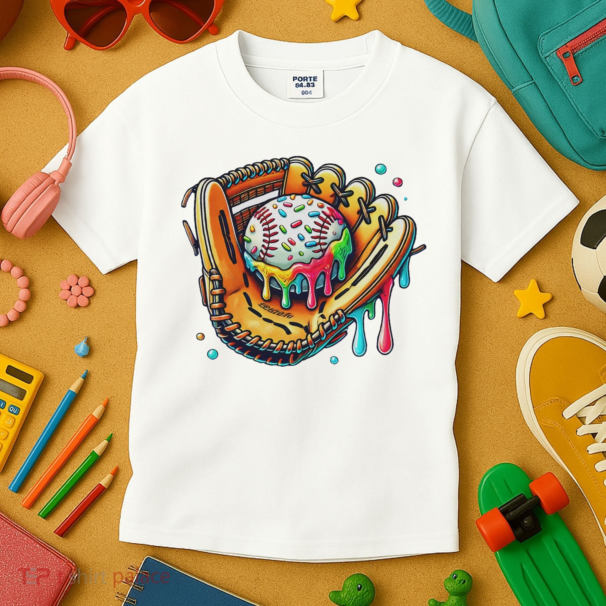Cool Sport Baseball Glove Drip With Sprinkles Drip Kids T-Shirt