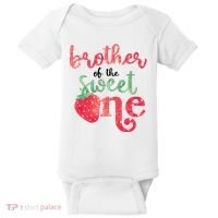 Cute Strawberry Brother Of The Sweet One Baby Bodysuit thumb 0