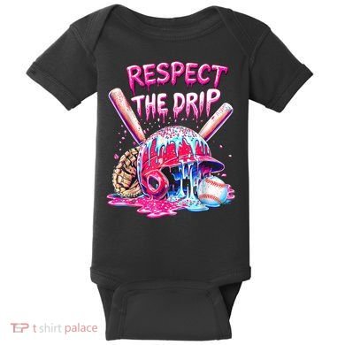 Cool Sport Baseball Home Plate Drip With Sprinkles Drip  Baby Bodysuit
