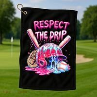 Cool Sport Baseball Home Plate Drip With Sprinkles Drip  Golf Towel thumb 1