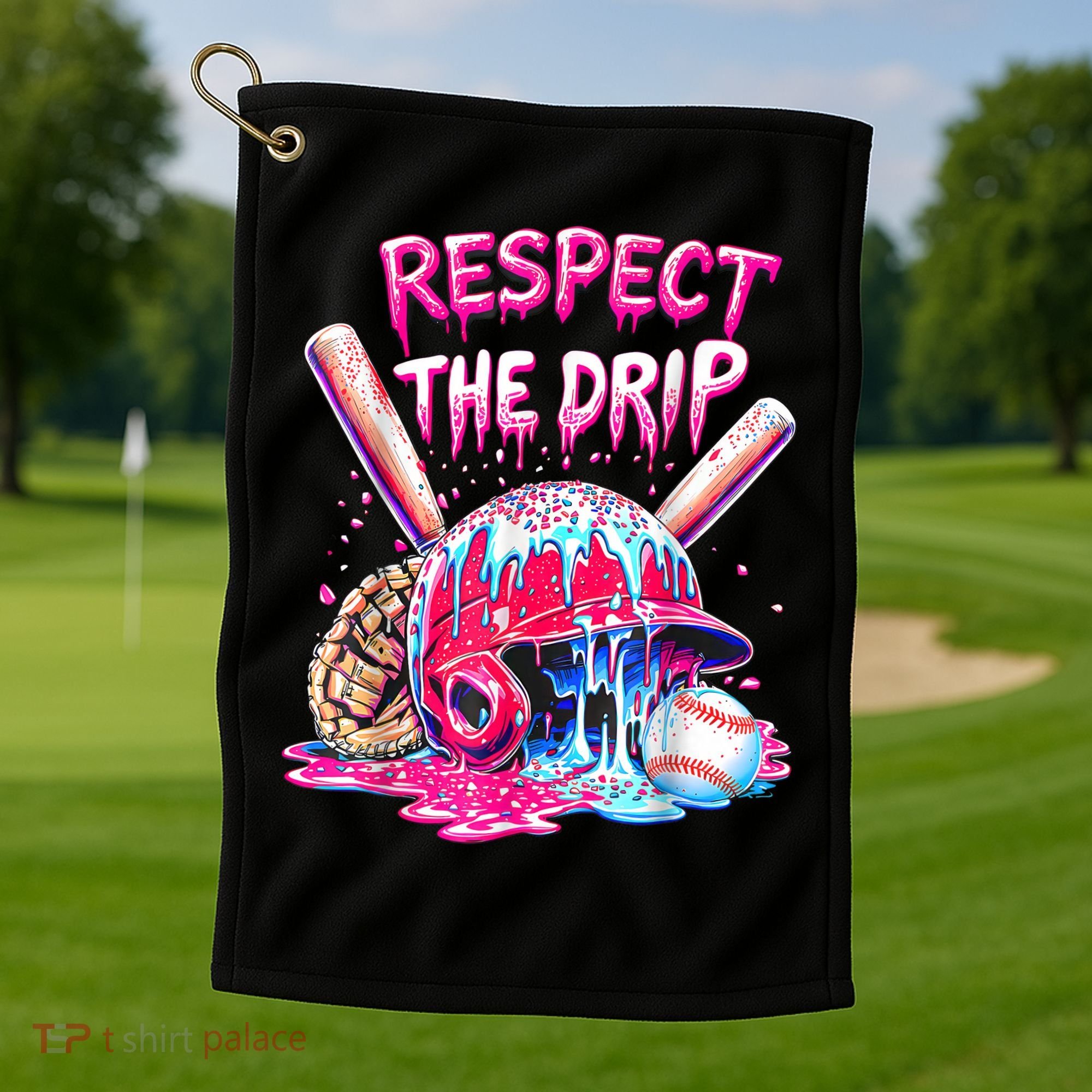 Cool Sport Baseball Home Plate Drip With Sprinkles Drip  Golf Towel