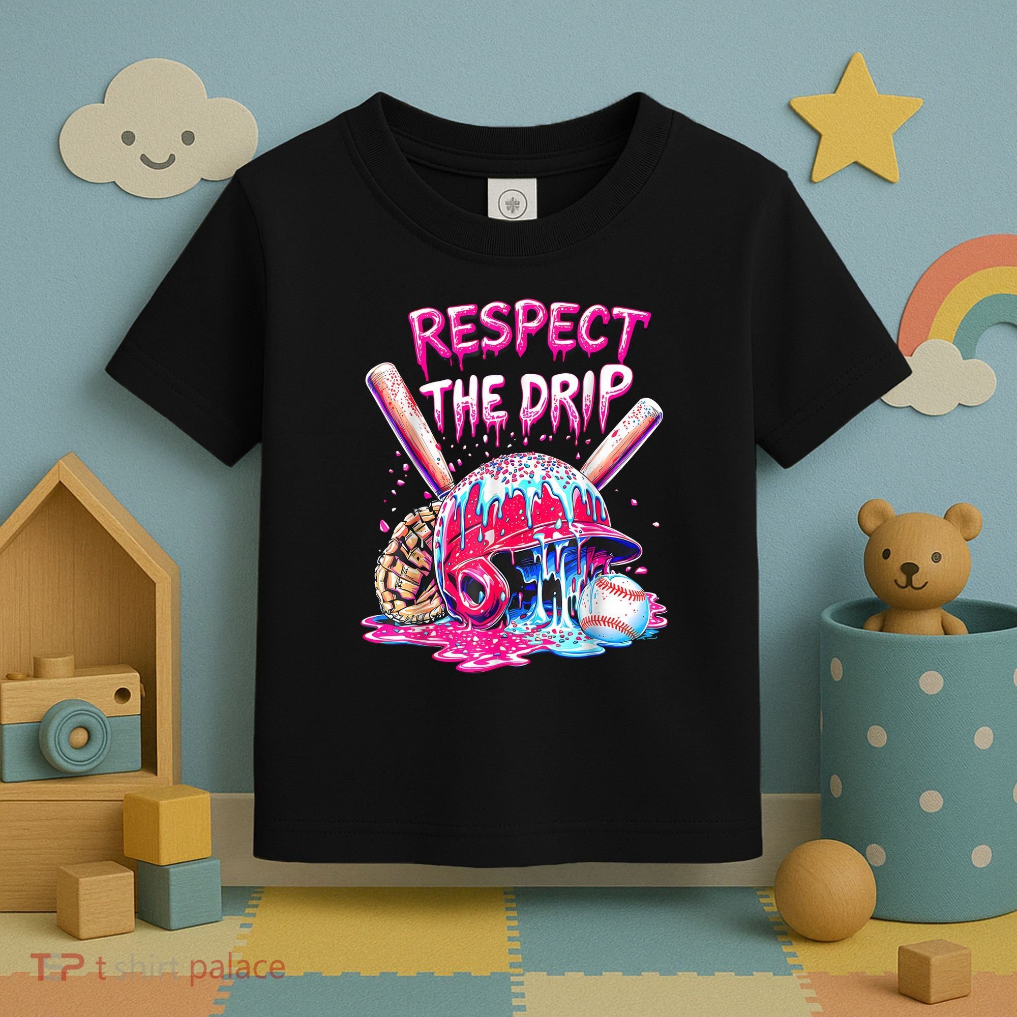 Cool Sport Baseball Home Plate Drip With Sprinkles Drip  Toddler T-Shirt