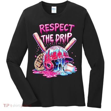 Cool Sport Baseball Home Plate Drip With Sprinkles Drip  Women's Long Sleeve Shirt
