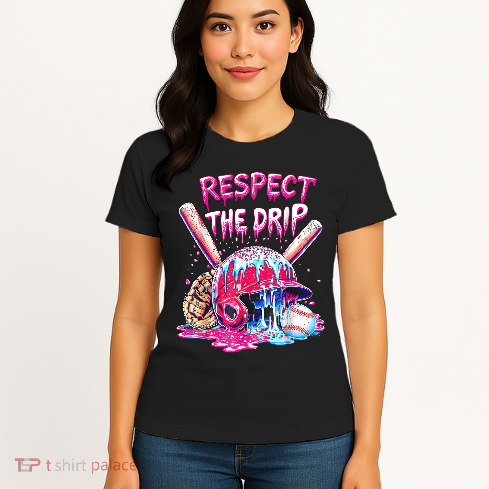 Cool Sport Baseball Home Plate Drip With Sprinkles Drip  Women's T-Shirt