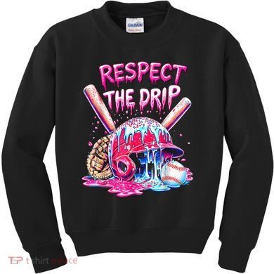 Cool Sport Baseball Home Plate Drip With Sprinkles Drip  Kids Sweatshirt