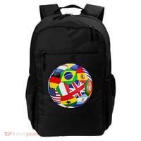 Cool Soccer Ball With World Flags Backpack thumb 0