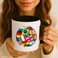Cool Soccer Ball With World Flags Coffee Mug thumb 3