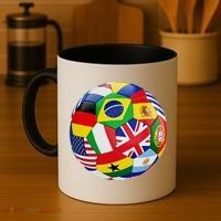 Cool Soccer Ball With World Flags Coffee Mug thumb 4