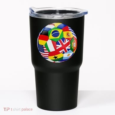 Cool Soccer Ball With World Flags Tumbler