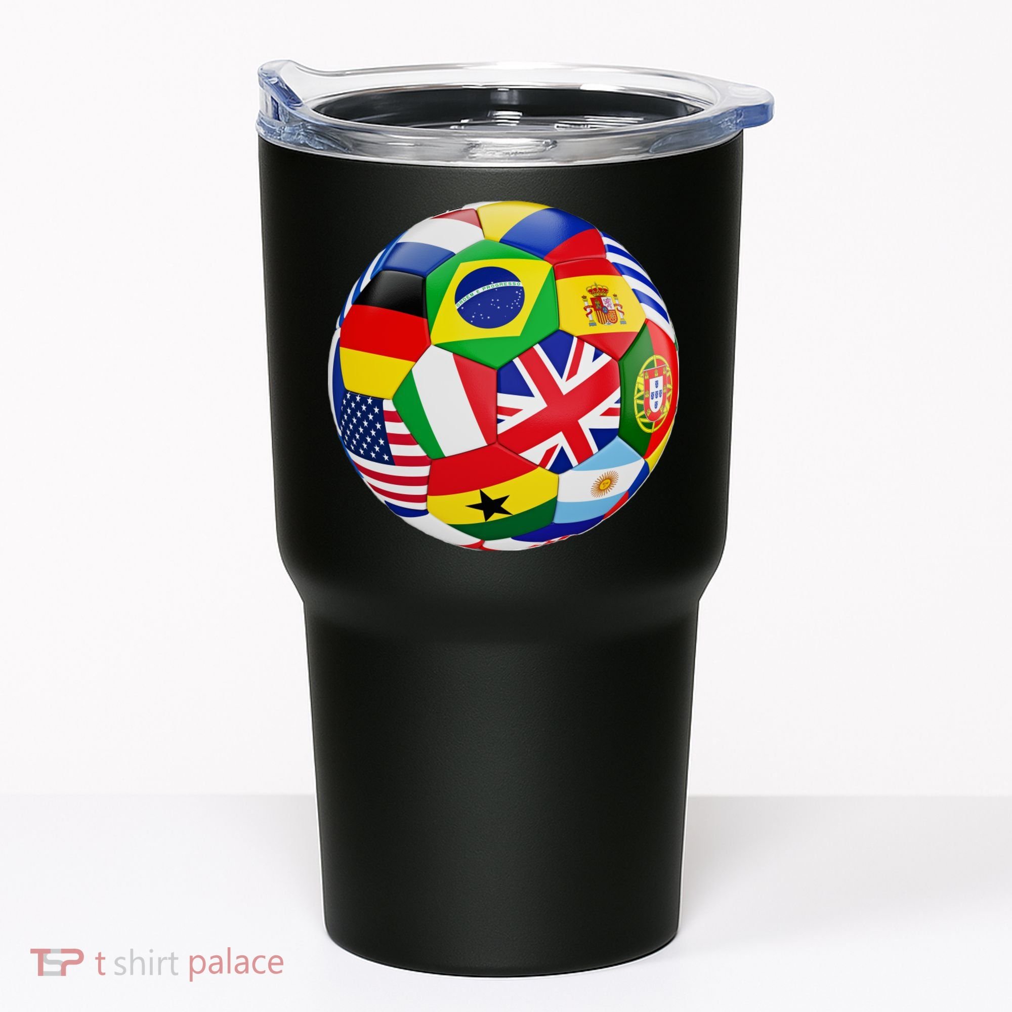 Cool Soccer Ball With World Flags Tumbler