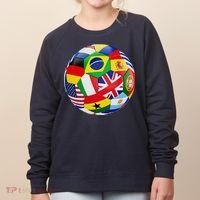 Cool Soccer Ball With World Flags Women's Sweatshirt thumb 0