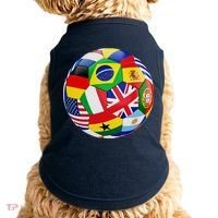 Cool Soccer Ball With World Flags Doggie Tank thumb 0