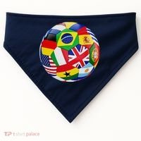 Cool Soccer Ball With World Flags USA-Made Doggie Bandana thumb 0