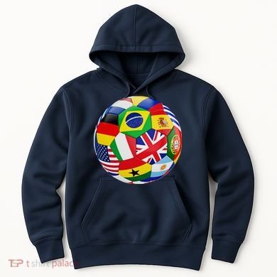 Cool Soccer Ball With World Flags Hoodie