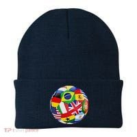 Cool Soccer Ball With World Flags Beanie thumb 0