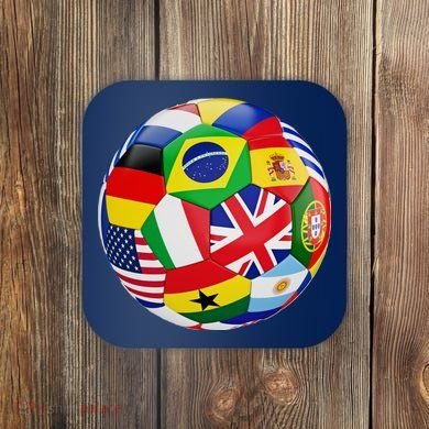 Cool Soccer Ball With World Flags Coaster