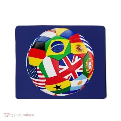 Cool Soccer Ball With World Flags Mousepad