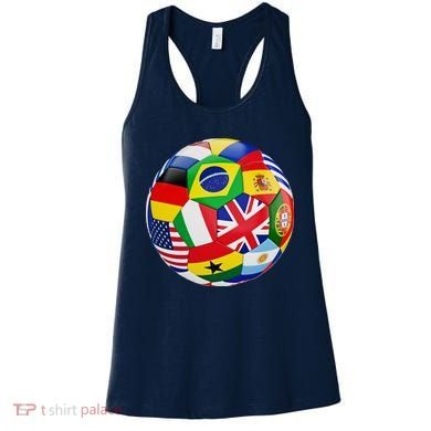 Cool Soccer Ball With World Flags Women's Tank Top