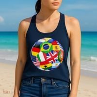 Cool Soccer Ball With World Flags Women's Tank Top thumb 2