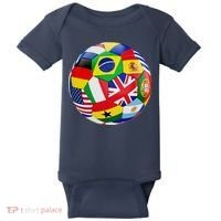 Cool Soccer Ball With World Flags Baby Bodysuit thumb 0