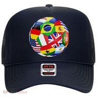 Cool Soccer Ball With World Flags Hat thumb 0