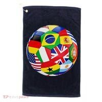 Cool Soccer Ball With World Flags Golf Towel thumb 0