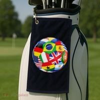 Cool Soccer Ball With World Flags Golf Towel thumb 2
