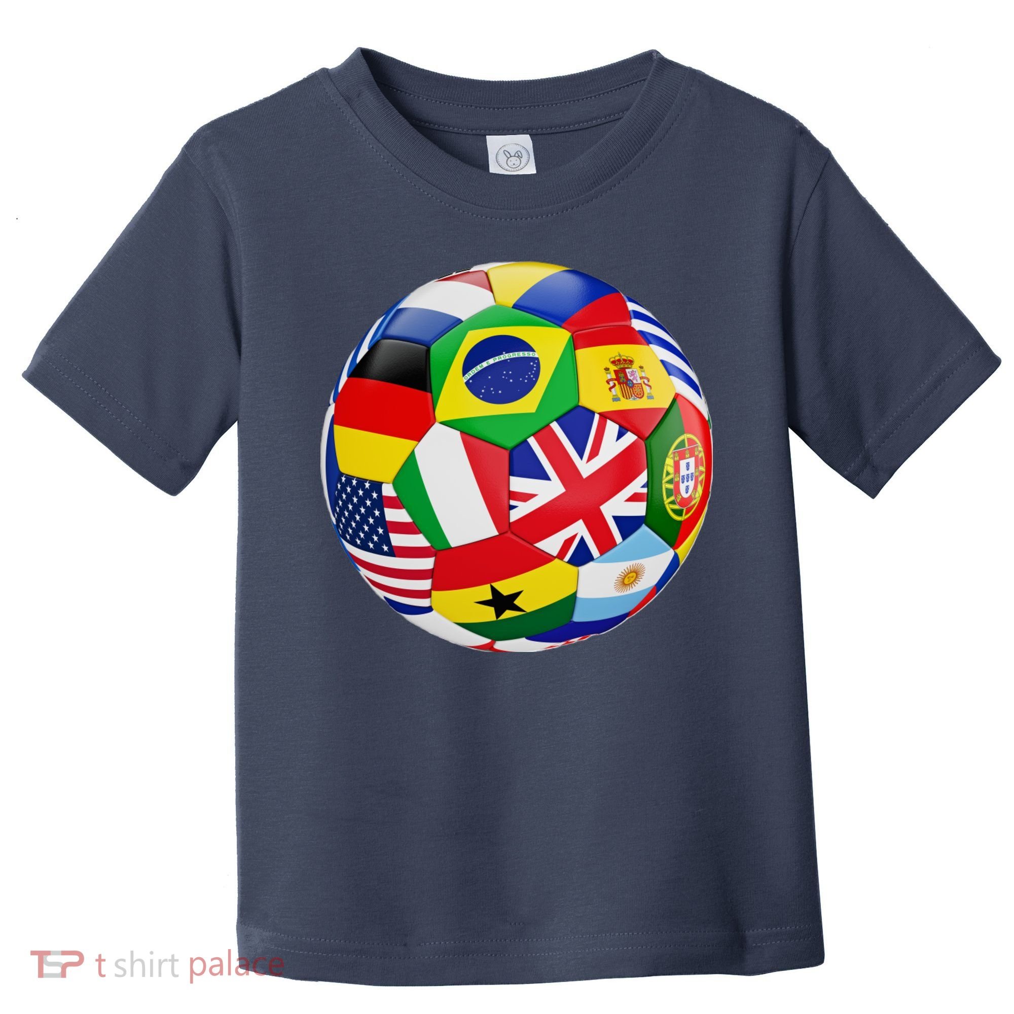 Cool Soccer Ball With World Flags Toddler T-Shirt