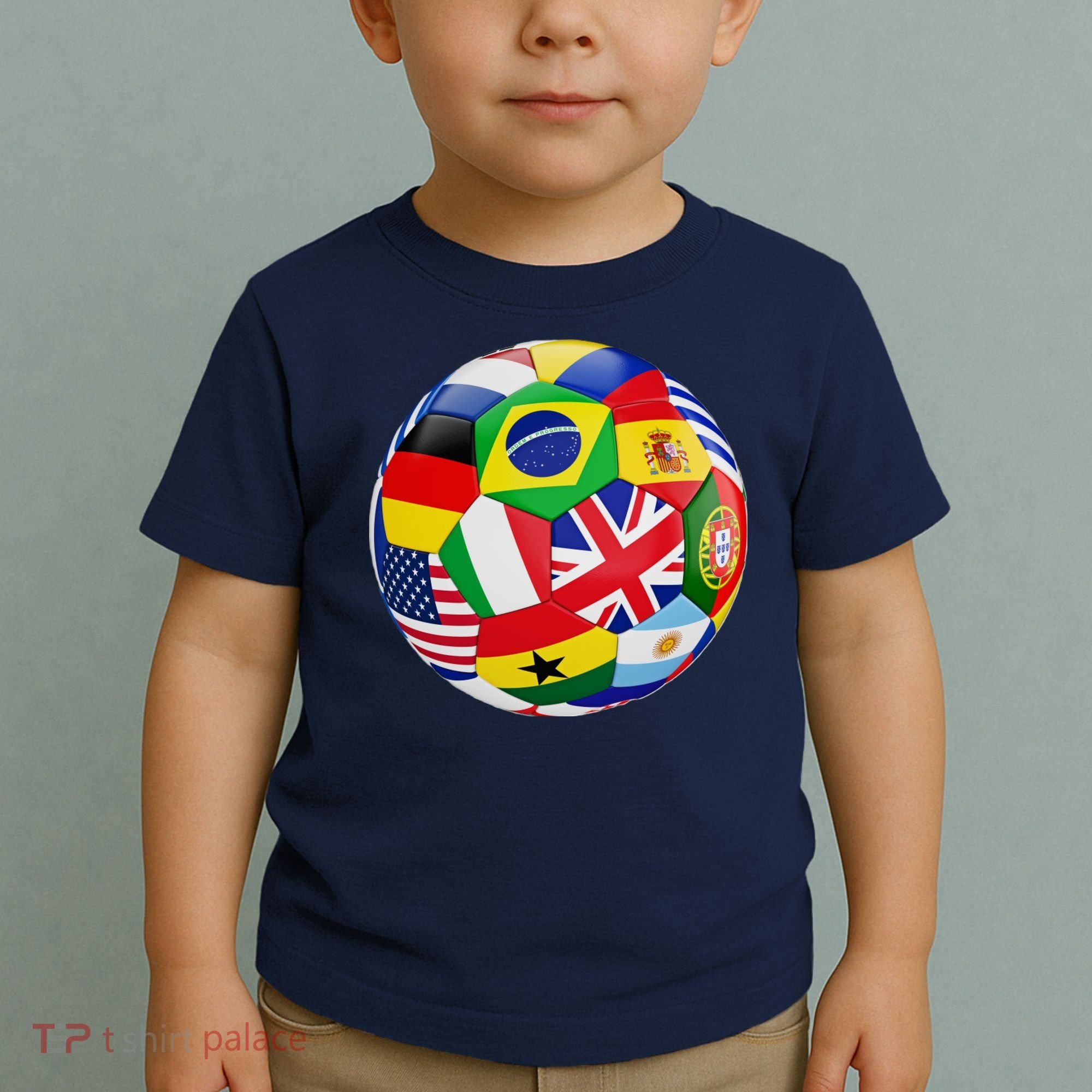 Cool Soccer Ball With World Flags Toddler T-Shirt