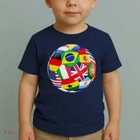 Cool Soccer Ball With World Flags Toddler T-Shirt thumb 2