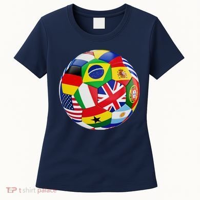 Cool Soccer Ball With World Flags Women's T-Shirt