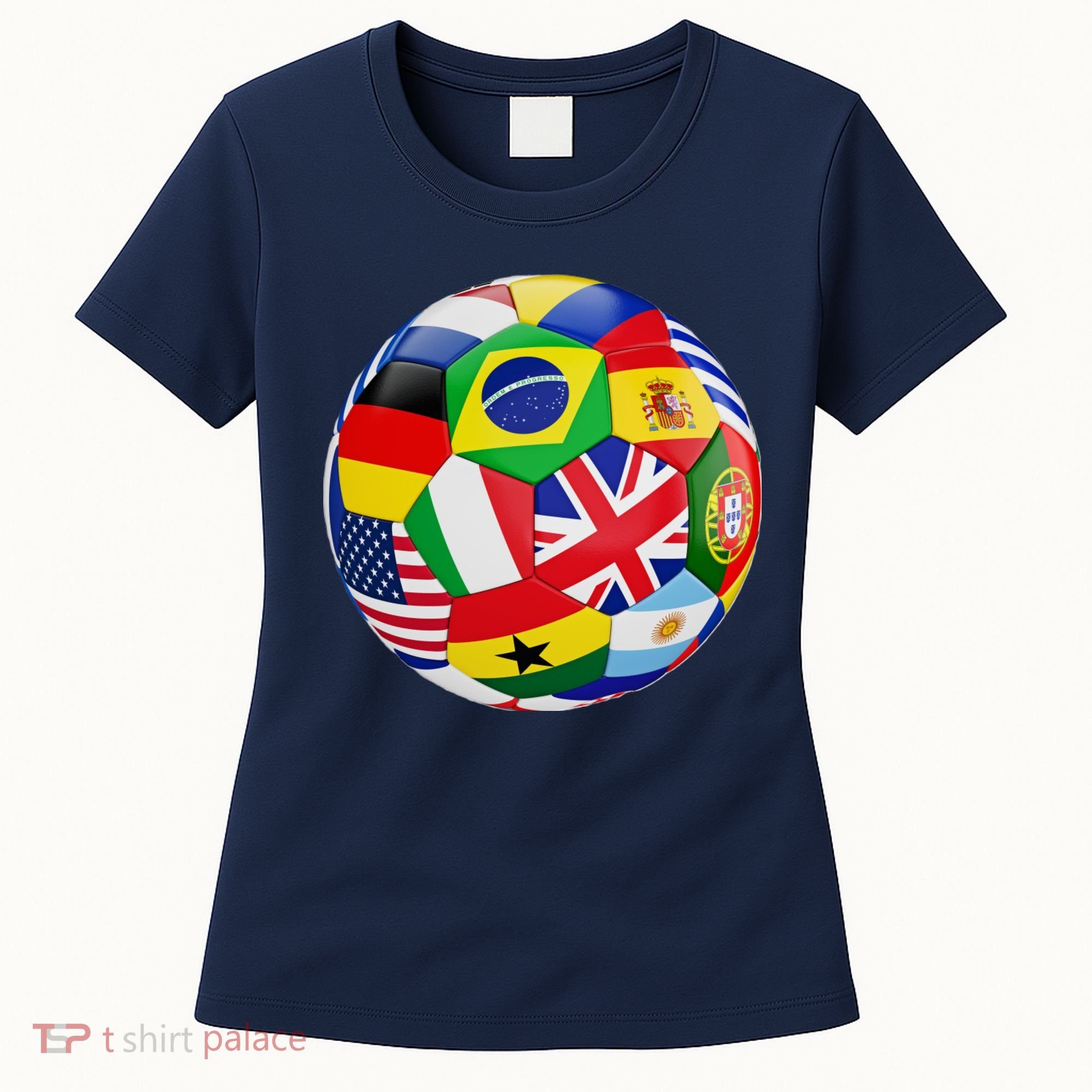 Cool Soccer Ball With World Flags Women's T-Shirt