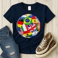 Cool Soccer Ball With World Flags Women's T-Shirt thumb 3