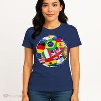 Cool Soccer Ball With World Flags Women's T-Shirt thumb 4