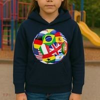 Cool Soccer Ball With World Flags Kids Hoodie thumb 3